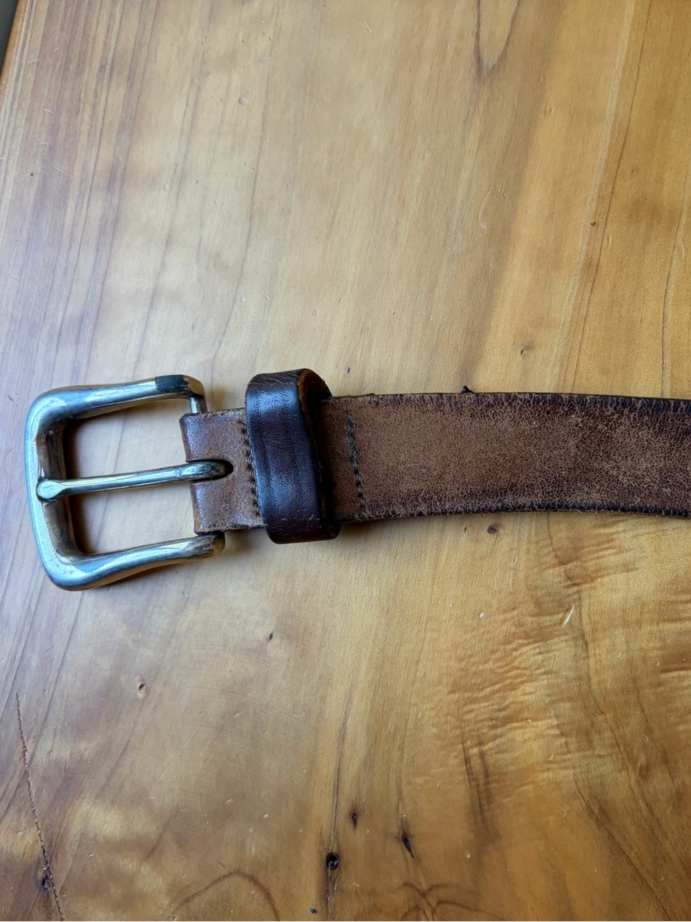 Men's Brown Leather Belt - Classic Casual Style